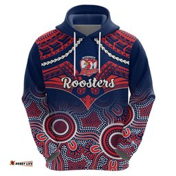 roosters rugby hoodie tricolours 1908 aboriginal mix polynesian pattern