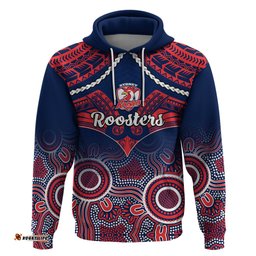 roosters rugby hoodie tricolours 1908 aboriginal mix polynesian pattern