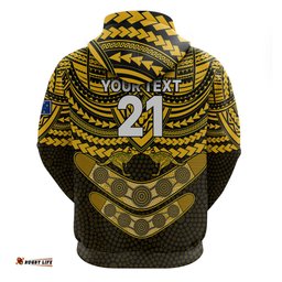custom matildas soccer hoodie polynesian and aboriginal gold vibe