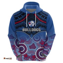 bulldogs football hoodie doggies aboriginal mix polynesian pattern