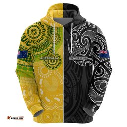 personalised australia rugby mix new zealands rugby hoodie indigenous half half style