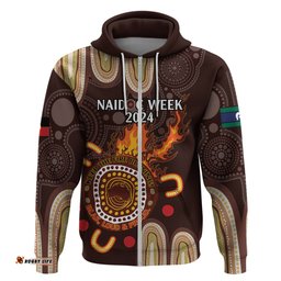 personalised naidoc week 2024 hoodie aussie map with aboriginal