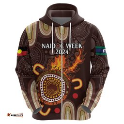 personalised naidoc week 2024 hoodie aussie map with aboriginal