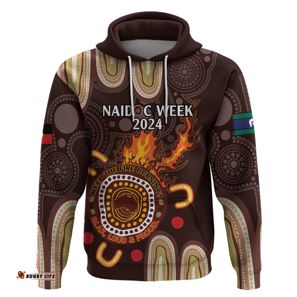 personalised naidoc week 2024 hoodie aussie map with aboriginal