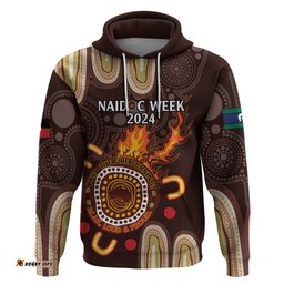 personalised naidoc week 2024 hoodie aussie map with aboriginal