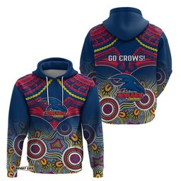 adelaide crows football hoodie aboriginal mix polynesian pattern