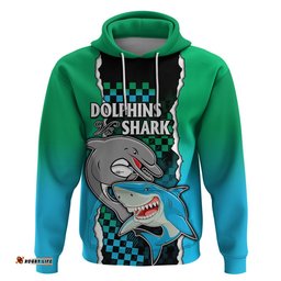 custom nrl combine rabbitohs and shark hoodie sporty style
