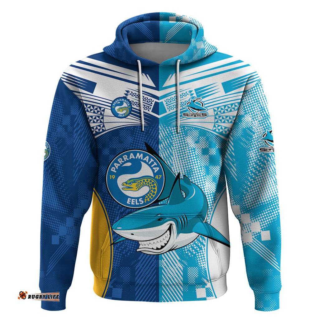 nrl shark combine eels rugby hoodie sporty style