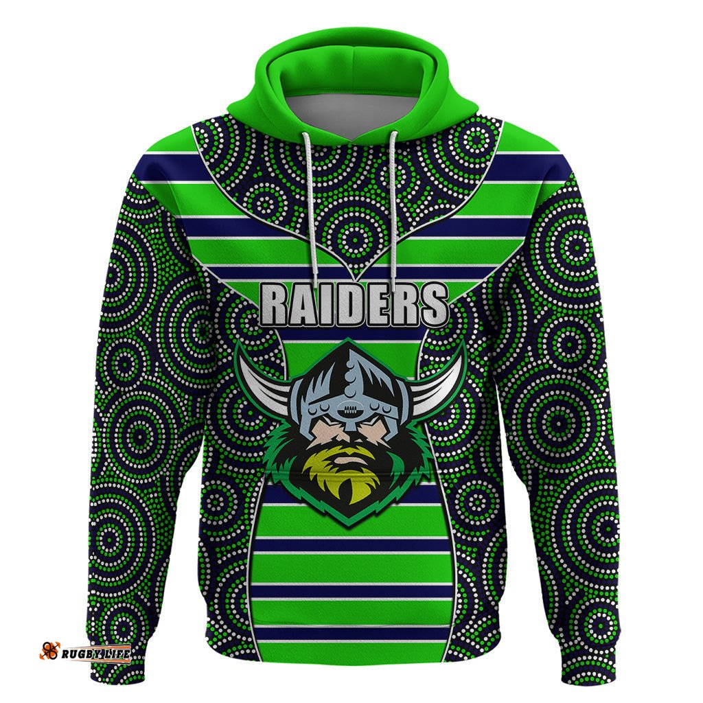 nrl raiders hoodie mix dot aboriginal