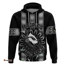 personalised collingwood football hoodie champions go magpies