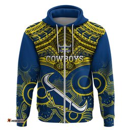 cowboys rugby hoodie aboriginal mix polynesian pattern
