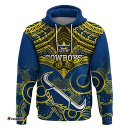 cowboys rugby hoodie aboriginal mix polynesian pattern
