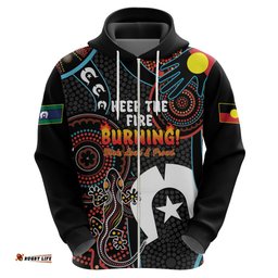 naidoc week 2024 hoodie keep the fire burning indigenous art