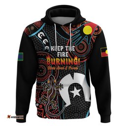 naidoc week 2024 hoodie keep the fire burning indigenous art