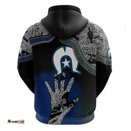 black and white aboriginal torres strait islanders flag hoodie ts04