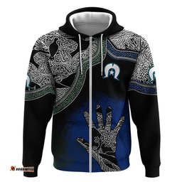 black and white aboriginal torres strait islanders flag hoodie ts04