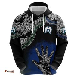 black and white aboriginal torres strait islanders flag hoodie ts04
