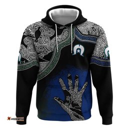 black and white aboriginal torres strait islanders flag hoodie ts04