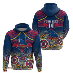 personalised adelaide crows football hoodie aboriginal mix polynesian pattern