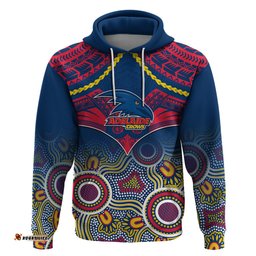 personalised adelaide crows football hoodie aboriginal mix polynesian pattern
