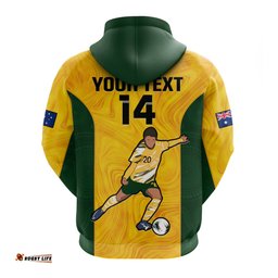 custom australia soccer hoodie sam kerr matildas world cup yellow