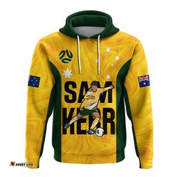 custom australia soccer hoodie sam kerr matildas world cup yellow