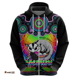 personalised australia gemini sugar gilder zodiac hoodie auz astrology aboriginal rainbow
