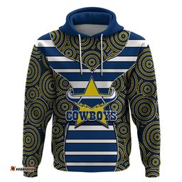 nrl cowboys hoodie mix dot aboriginal
