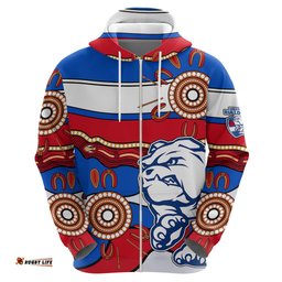 afl bulldogs football hoodie western aboriginal simple style