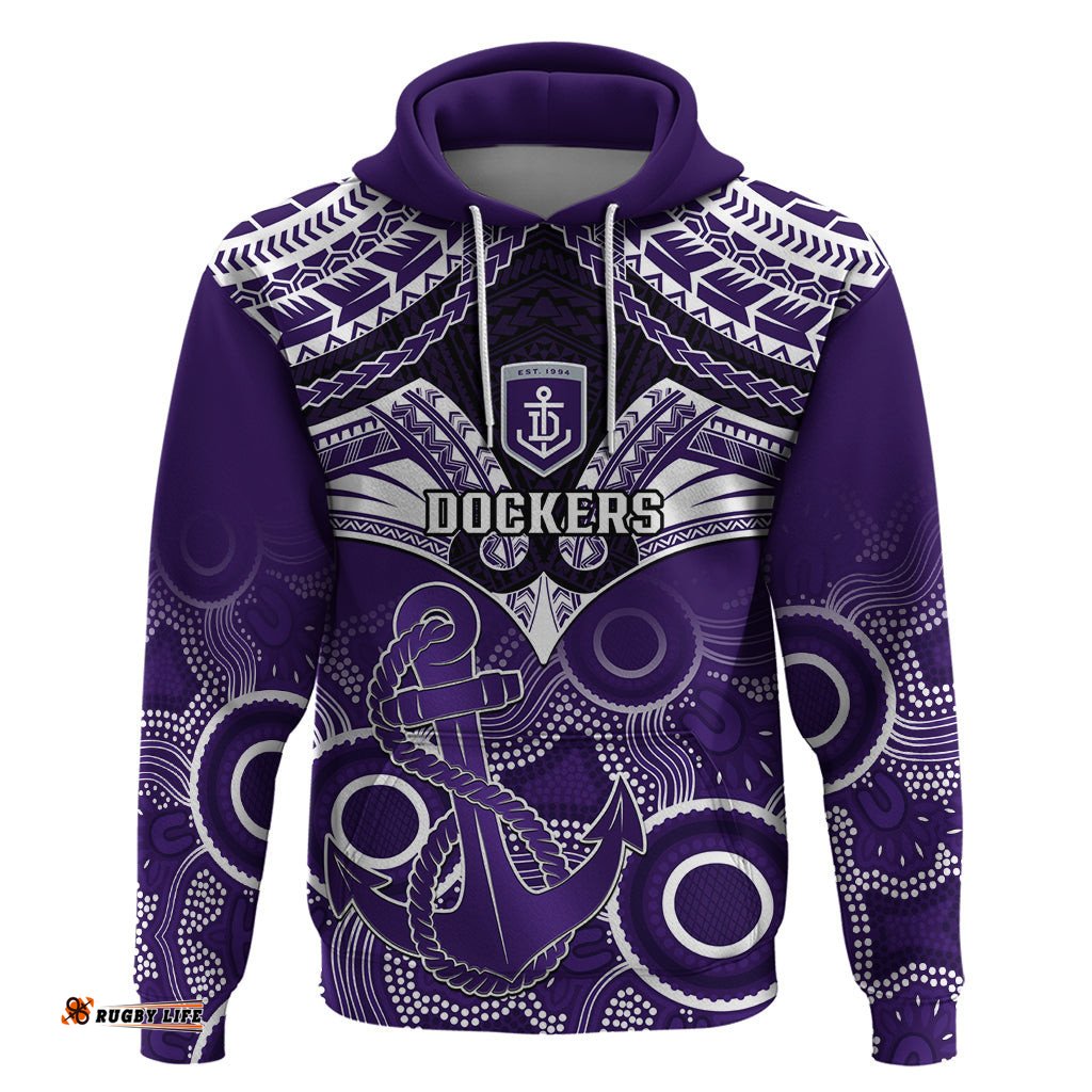dockers football hoodie fremantle aboriginal mix polynesian pattern