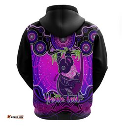 personalised australia cancer koala zodiac hoodie auz astrology aboriginal magenta