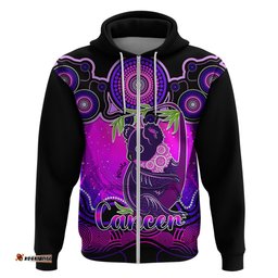 personalised australia cancer koala zodiac hoodie auz astrology aboriginal magenta
