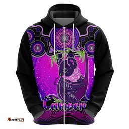 personalised australia cancer koala zodiac hoodie auz astrology aboriginal magenta