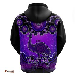 personalised australia aquarius emu zodiac hoodie auz astrology aboriginal purple