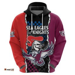 custom text and number nrl combine knights sea eagles hoodie sporty style