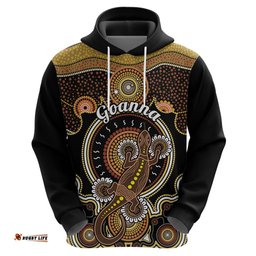 personalised australian astrology hoodie aboriginal goanna zodiac sign
