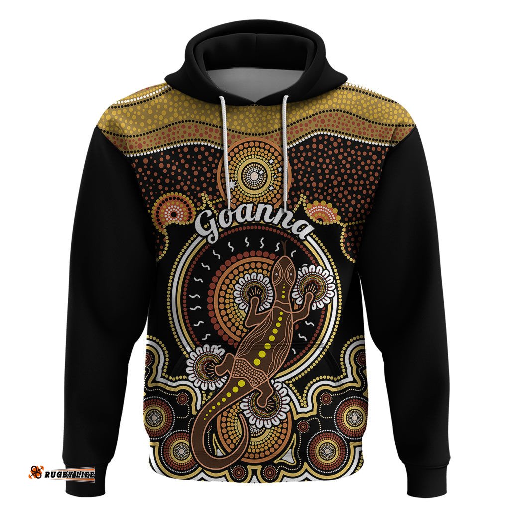 personalised australian astrology hoodie aboriginal goanna zodiac sign