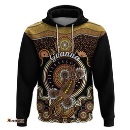 personalised australian astrology hoodie aboriginal goanna zodiac sign