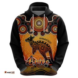 personalised australia aries kangaroo zodiac hoodie auz astrology aboriginal red