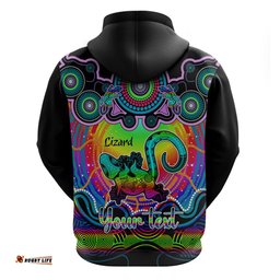 personalised australia leo lizard zodiac hoodie auz astrology aboriginal rainbow