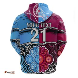 custom text and number nsw combine qld state of origin hoodie new south wales and queensland aboriginal