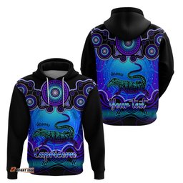 personalised australia capricorn goanna zodiac hoodie auz astrology aboriginal blue