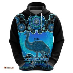 personalised australia aquarius emu zodiac hoodie auz astrology aboriginal aqua