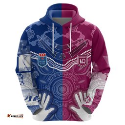 personalised qld maroons mix nsw blues indigenous hoodie rugby state of origin