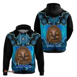 personalised australia virgo echidna zodiac hoodie auz astrology aboriginal aqua
