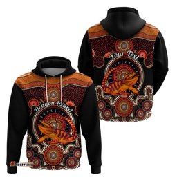 personalised australian astrology hoodie aboriginal dragon lizard zodiac sign