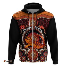 personalised australian astrology hoodie aboriginal dragon lizard zodiac sign