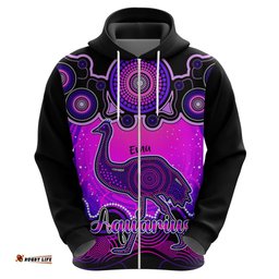 personalised australia aquarius emu zodiac hoodie auz astrology aboriginal magenta