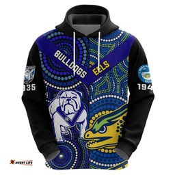 bulldogs mix parramatta eels rugby hoodie aboriginal version