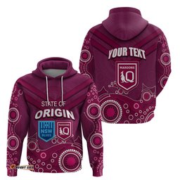 custom state of origin nsw blues vs qld maroon rugby hoodie maroon style